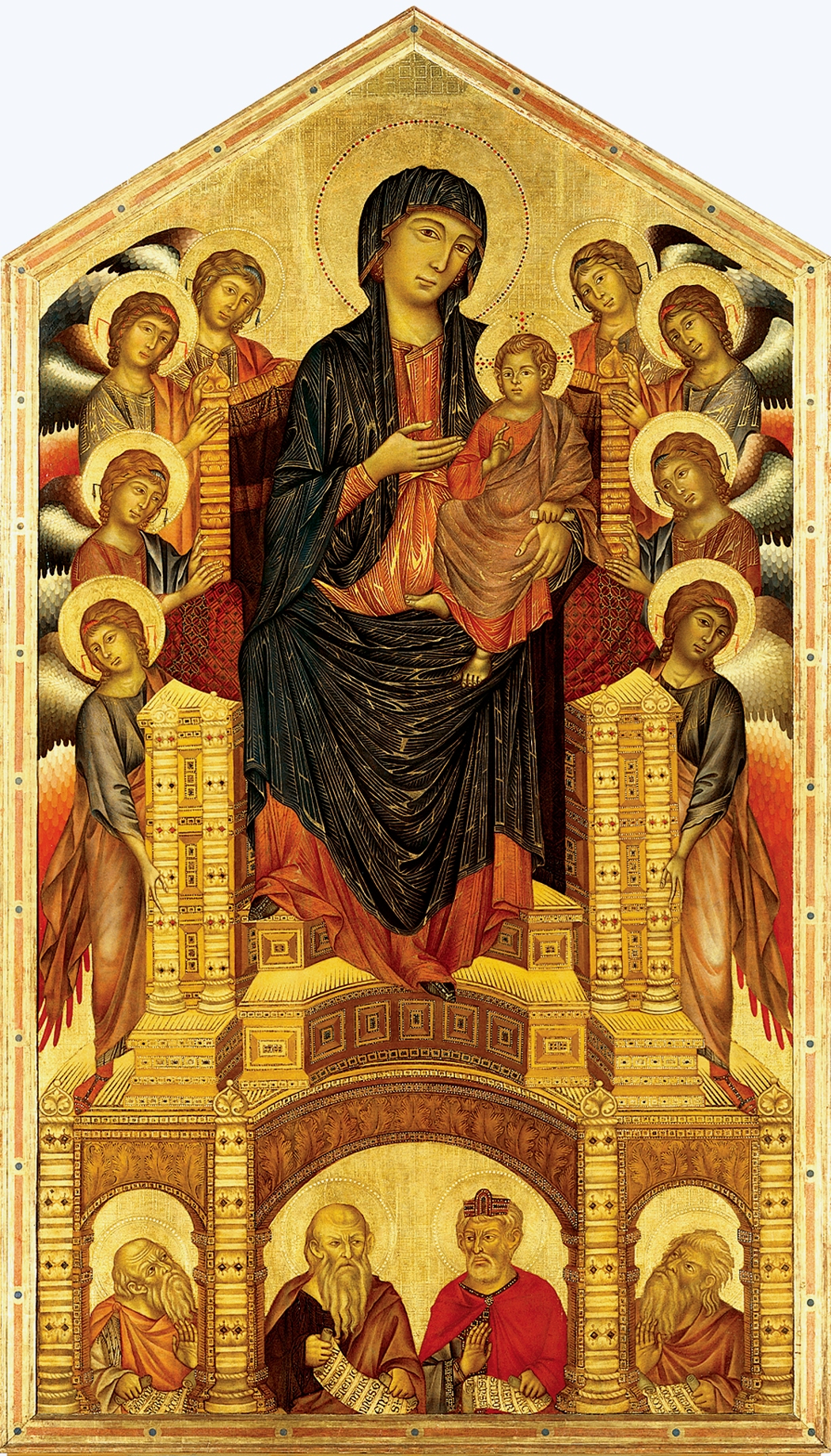 Enthroned Madonna and Child with Angels and Prophets